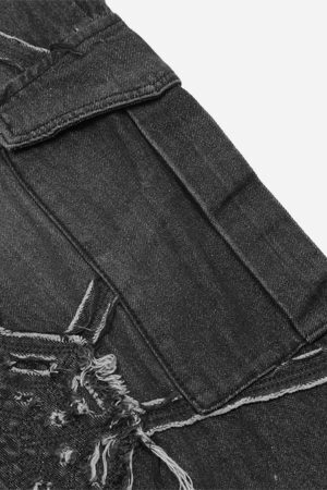 Concert Outfit Hip-Hop High Street Spider Web Jeans