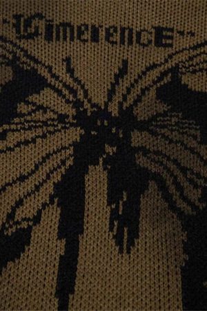 Concert Outfit Hip-Hop Lazy Style Butterfly Jacquard Ripped Sweater