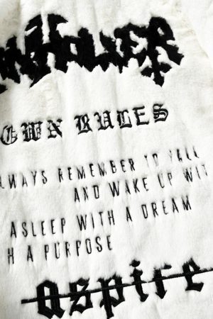 Concert Outfit Hip-Hop Letter Stand Collar Fur Jacket