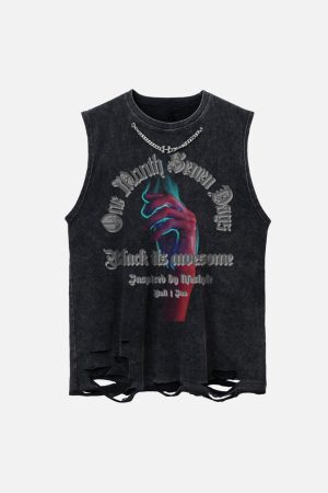 Concert Outfit Hip-Hop Loose Washed Undershirt