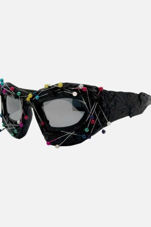 Concert Outfit Hip Hop Punk Beaded Sunglasses