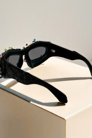 Concert Outfit Hip Hop Punk Beaded Sunglasses