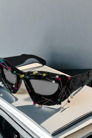 Concert Outfit Hip Hop Punk Beaded Sunglasses