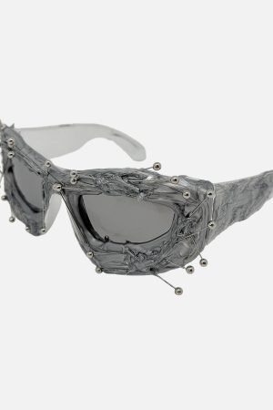 Concert Outfit Hip Hop Punk Beaded Sunglasses