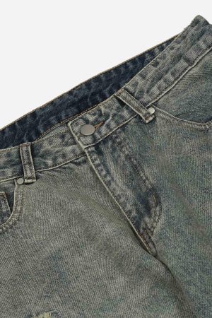 Concert Outfit Hip Hop Retro Patch Denim Jeans