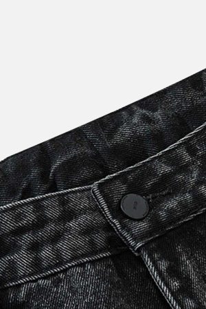 Concert Outfit Hip-Hop Retro Wash Denim Straight-Leg Pants