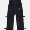 Concert Outfit Hip-Hop Retro Wash Denim Straight-Leg Pants