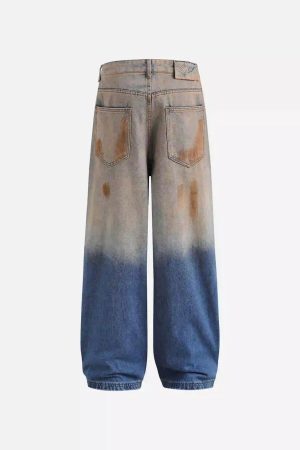 Concert Outfit Hip-Hop Ripped Mud-Dyed Jeans