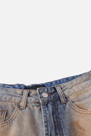 Concert Outfit Hip-Hop Ripped Mud-Dyed Jeans