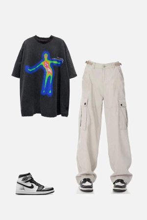 Concert Outfit Hip Hop Straight Cargo Pants