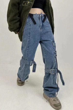 Concert Outfit Hip Hop Straps Jeans