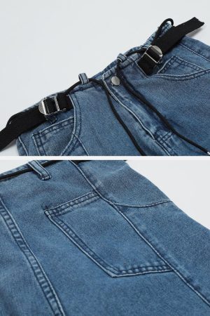 Concert Outfit Hip Hop Straps Jeans