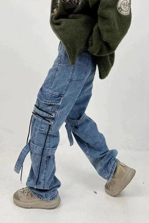 Concert Outfit Hip Hop Straps Jeans