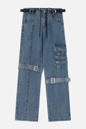 Concert Outfit Hip Hop Straps Jeans