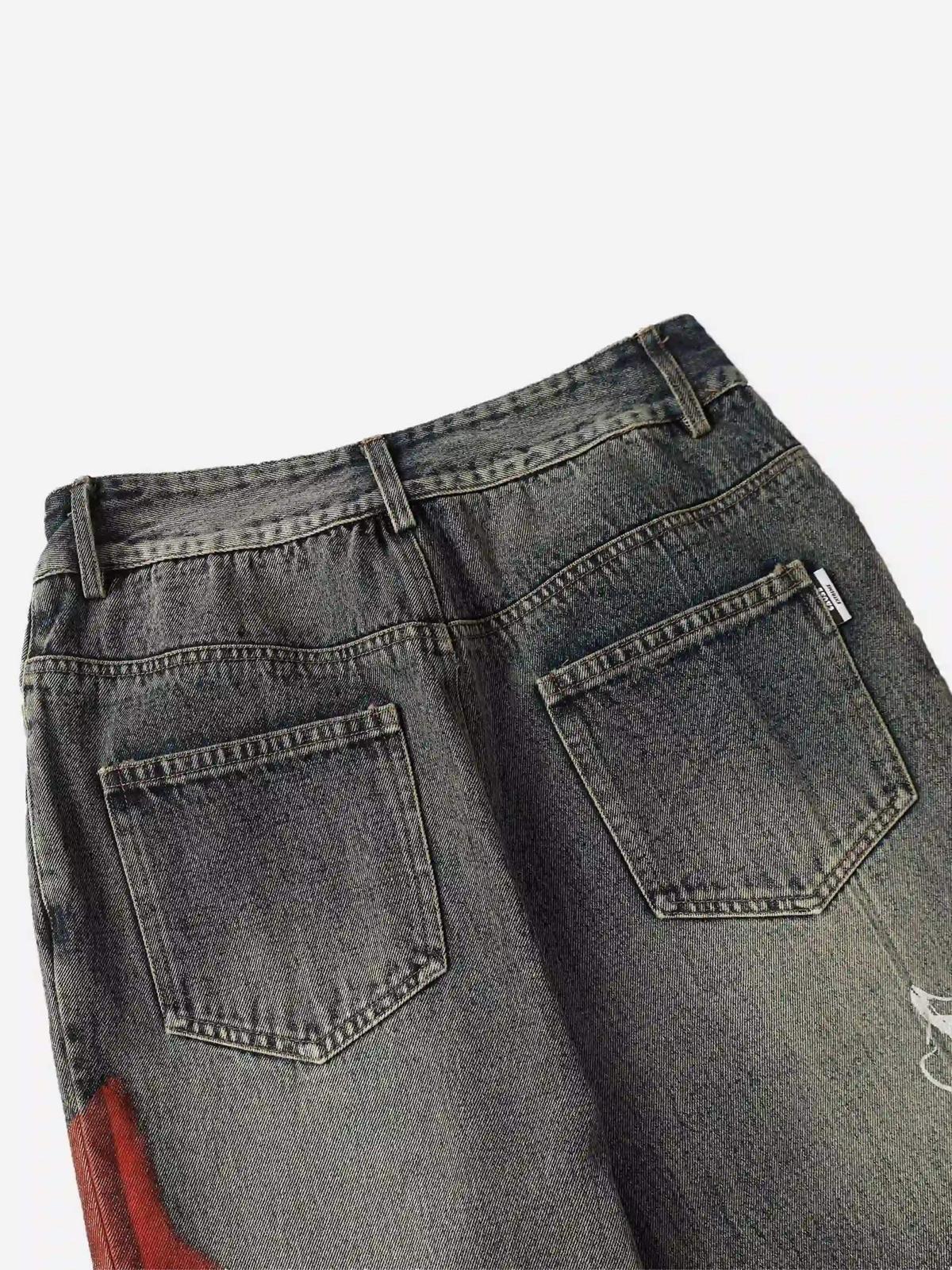 Concert Outfit Hip Hop Street Graffiti Jeans Concert Outfit Hip Hop Street Graffiti Jeans