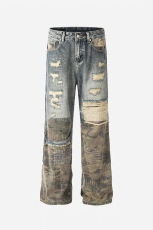Concert Outfit Hip Hop Street Heavy Duty Ripped Jeans