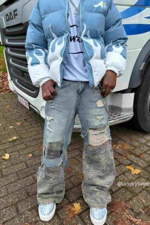 Concert Outfit Hip Hop Street Heavy Duty Ripped Jeans