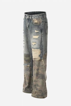 Concert Outfit Hip Hop Street Heavy Duty Ripped Jeans