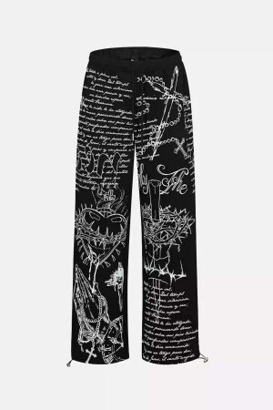 Concert Outfit Hip-Hop Street Print Casual Pants