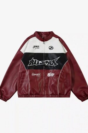 Concert Outfit Hip-Hop Street Style Stitching Pu Motorcycle Jacket