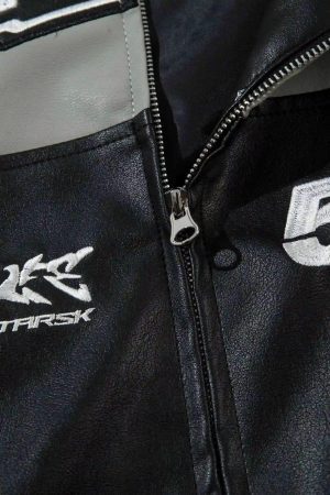 Concert Outfit Hip-Hop Street Style Stitching Pu Motorcycle Jacket