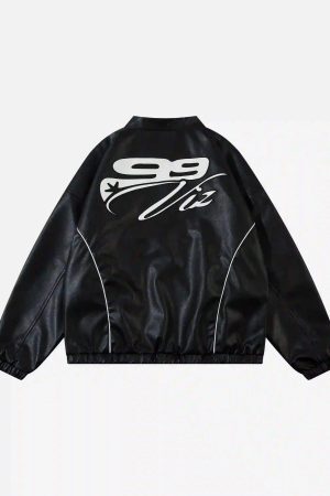 Concert Outfit Hip-Hop Street Style Stitching Pu Motorcycle Jacket