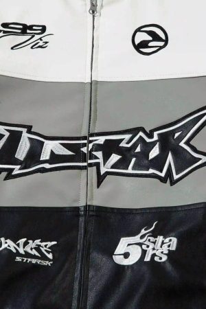 Concert Outfit Hip-Hop Street Style Stitching Pu Motorcycle Jacket