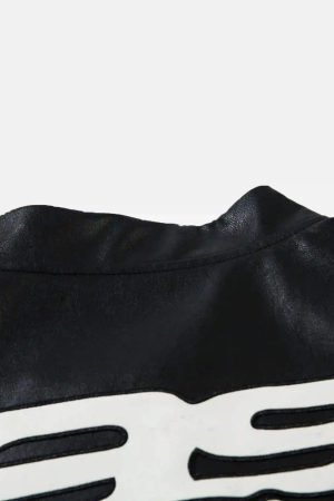 Concert Outfit Hip-Hop Street Style Stitching Pu Motorcycle Jacket