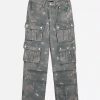 Concert Outfit Hip-Hop Style Ink-Splashed Camouflage Y2K Jeans