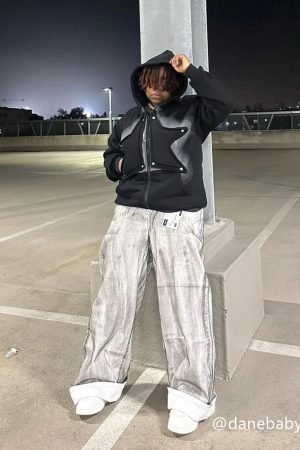 Concert Outfit Hip-Hop Style Painted Dirty Jeans