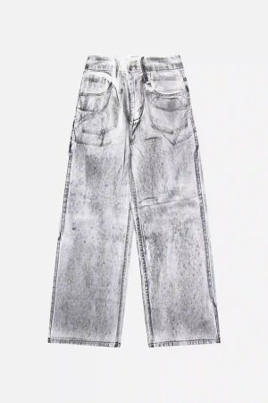 Concert Outfit Hip-Hop Style Painted Dirty Jeans