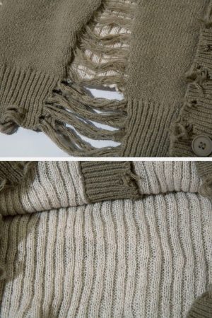 Concert Outfit Hole Fake Two Cardigan