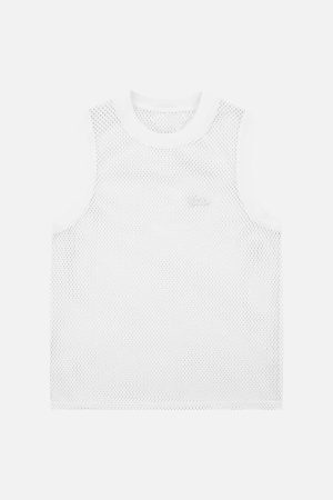 Concert Outfit Hollow Sports Mesh Embroidered Letters Vest