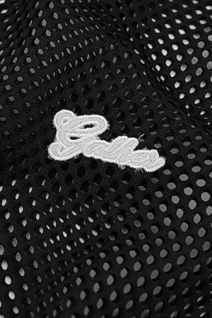 Concert Outfit Hollow Sports Mesh Embroidered Letters Vest