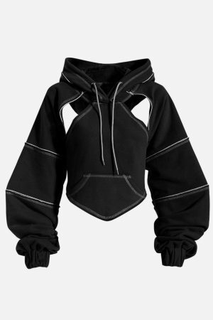 Concert Outfit Hollowed Back Tie-Bow Hoodie