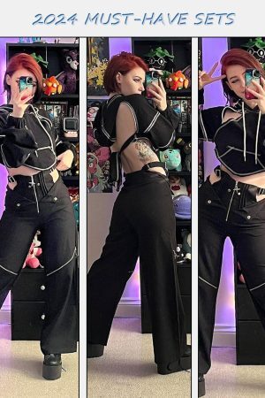 Concert Outfit Hollowed Back Tie-Bow Hoodie