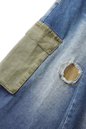 Concert Outfit Homemade Large Pocket Cargo Jeans