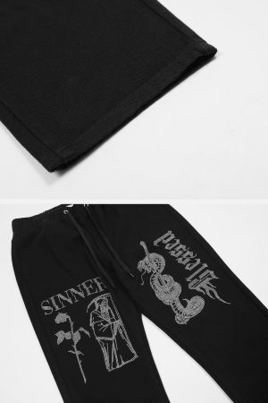 Concert Outfit Hot Diamond Craft Design Print Pants