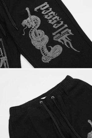 Concert Outfit Hot Diamond Craft Design Print Pants