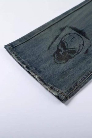 Concert Outfit Icon Graffiti Print Jeans