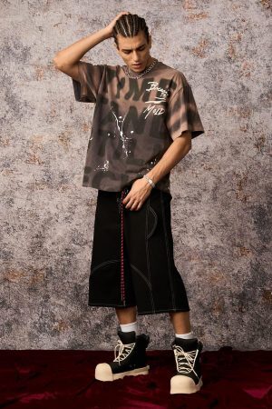 Concert Outfit Ink Splash Letter Print T-Shirt