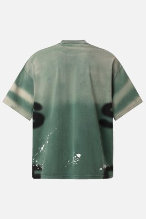 Concert Outfit Ink Splash Letter Print T-Shirt