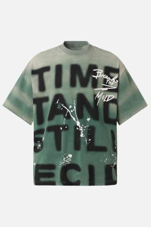 Concert Outfit Ink Splash Letter Print T-Shirt