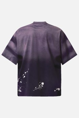 Concert Outfit Ink Splash Letter Print T-Shirt