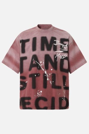 Concert Outfit Ink Splash Letter Print T-Shirt