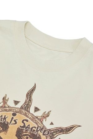 Concert Outfit Ink-Splashed Sun God Worn T-Shirt