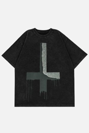 Concert Outfit Inverted Cross Print Tee