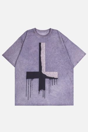 Concert Outfit Inverted Cross Print Tee