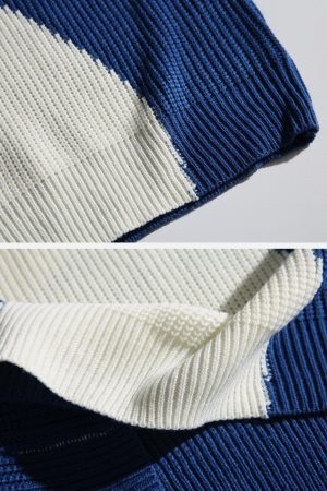 Concert Outfit Irregular Contrast Sweater