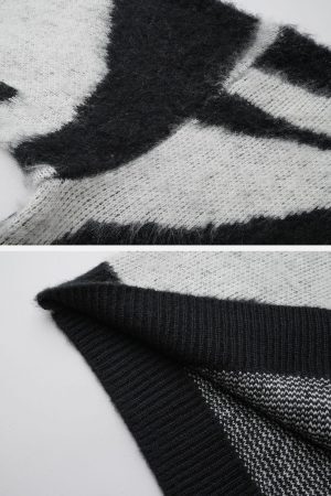 Concert Outfit Irregular Contrasting Color Sweater